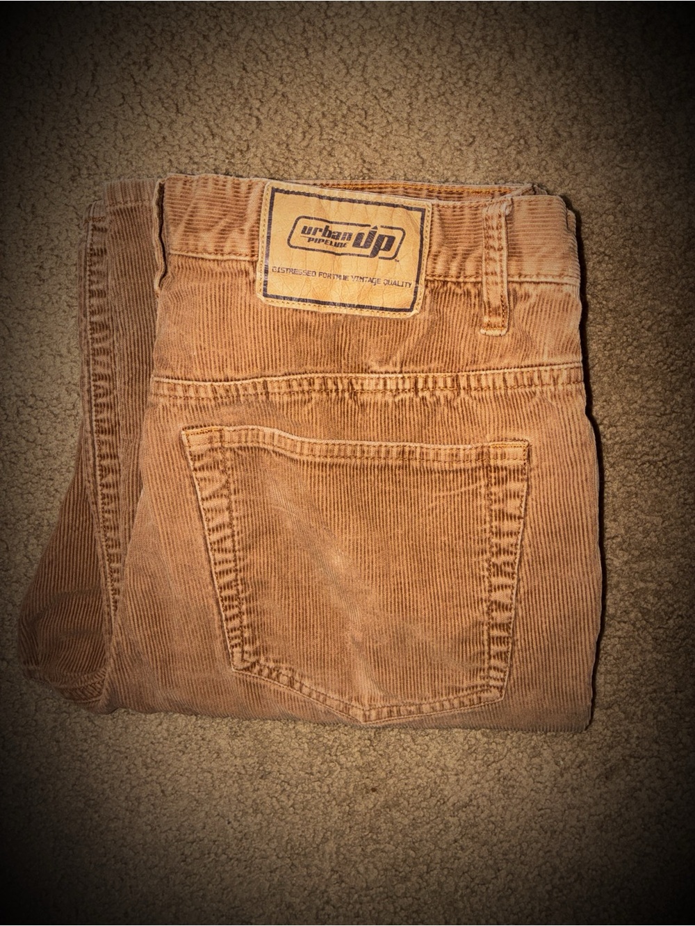 urban pipeline Men’s Tan Corduroy Straight Jeans
